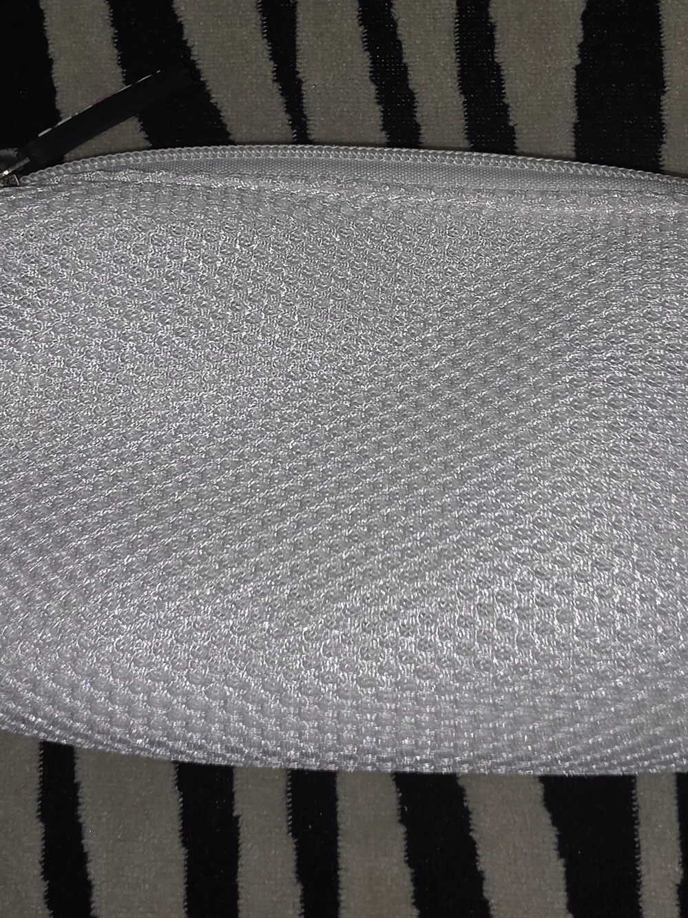 Jen & Co Cow Print Makeup Bag with Removable Pouch - White & Brown
